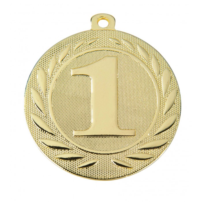 GOLD 1ST PLACE 50MM MEDAL ***SPECIAL OFFER 50% OFF RIBBON PRICE***